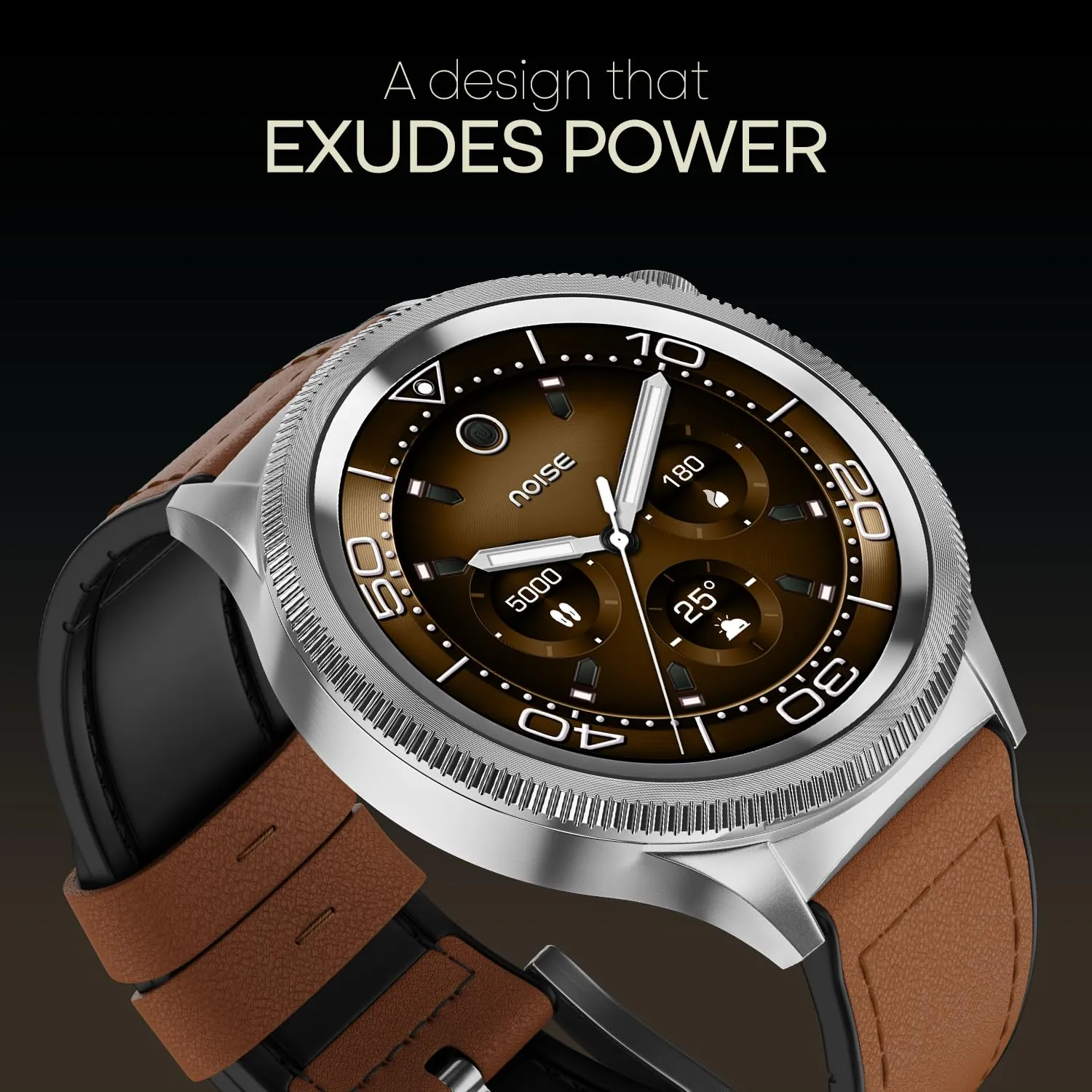 Noise Halo 2 Metallic Build BT Calling, 1.43" AMOLED Display, AOD, Gesture Controls Smart Watch (Vintage Brown) overview 7