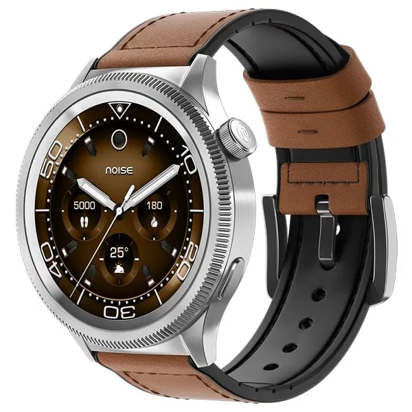 Noise Halo 2 Metallic Build BT Calling, 1.43" AMOLED Display, AOD, Gesture Controls Smart Watch (Vintage Brown)