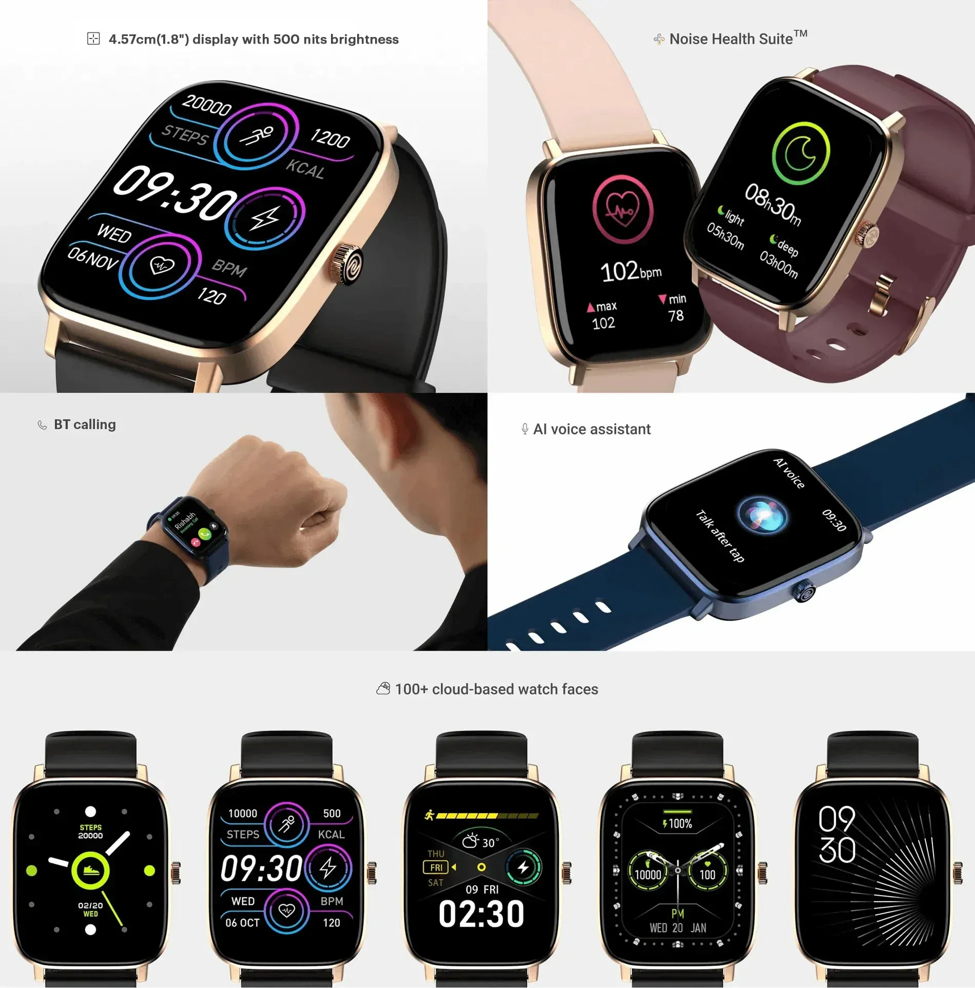 Noise Pulse 2 Pro 1.85″ Display, Bluetooth Calling Smart Watch (Space Blue) overview 1