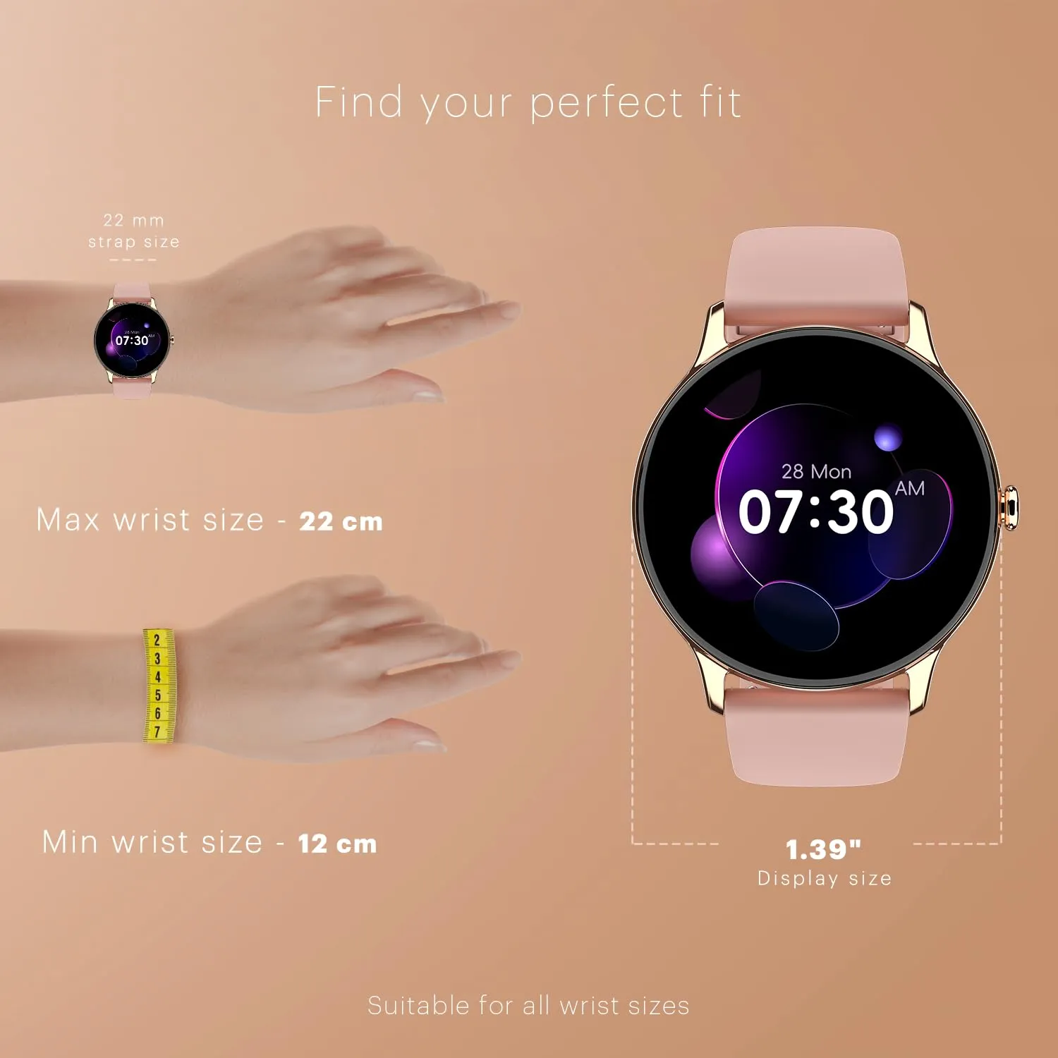 Noise Twist Go round dial Smart Watch (Rose Pink) overview 6