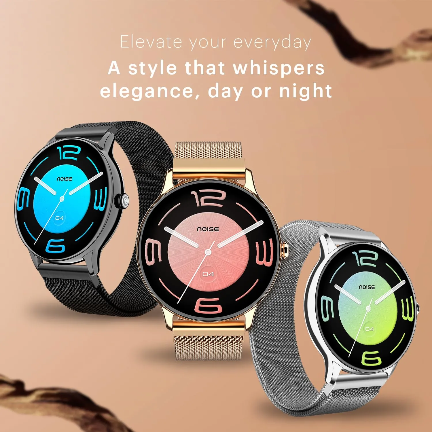 Noise Twist Go round dial Smart Watch (Silver Link) overview 3