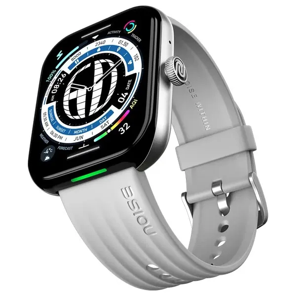 Noise Ultra 3 Luminary 1.96" AMOLED Display Premium Metallic Dial Smartwatch (Silver Grey)