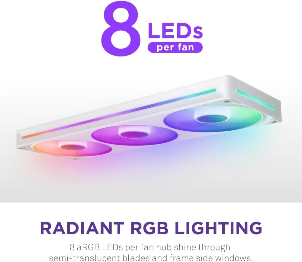 Nzxt F360 Rgb Core 360mm Single-Frame Cabinet Fan (Matte White) overview 5