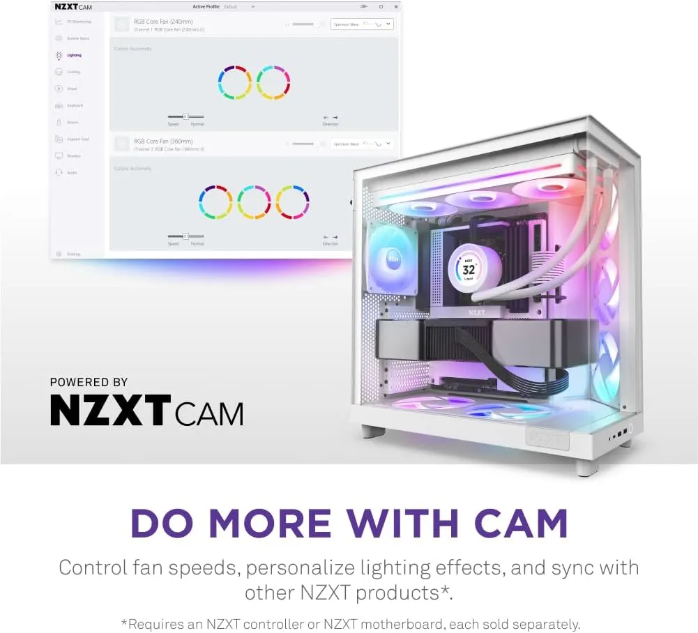 Nzxt F360 Rgb Core 360mm Single-Frame Cabinet Fan (Matte White) overview 8