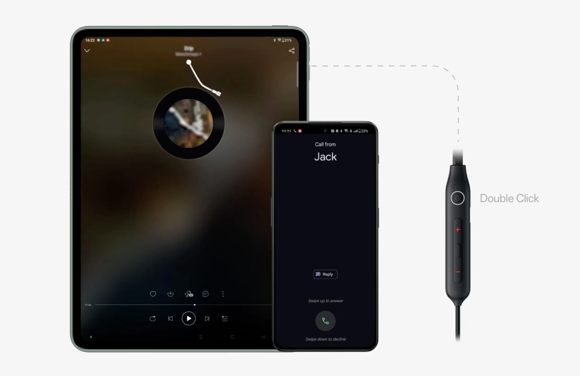 OnePlus Bullets Wireless Z2 ANC Bluetooth in Ear Earphones with Mic 45dB Hybrid (Black) overview 9