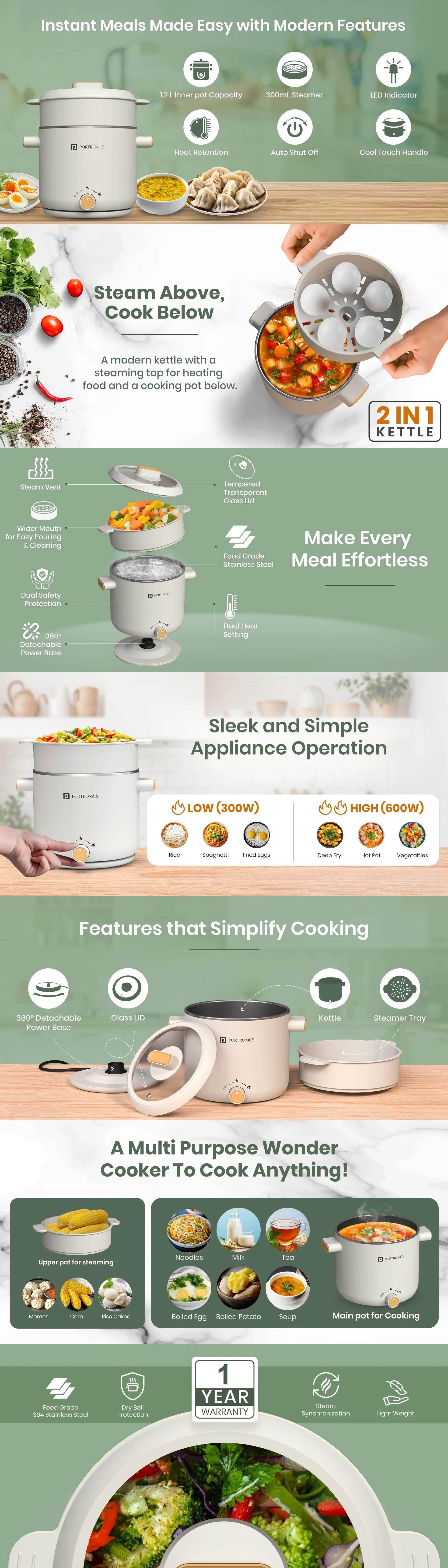 Portronics AnyMeal Electric Kettle overview 1