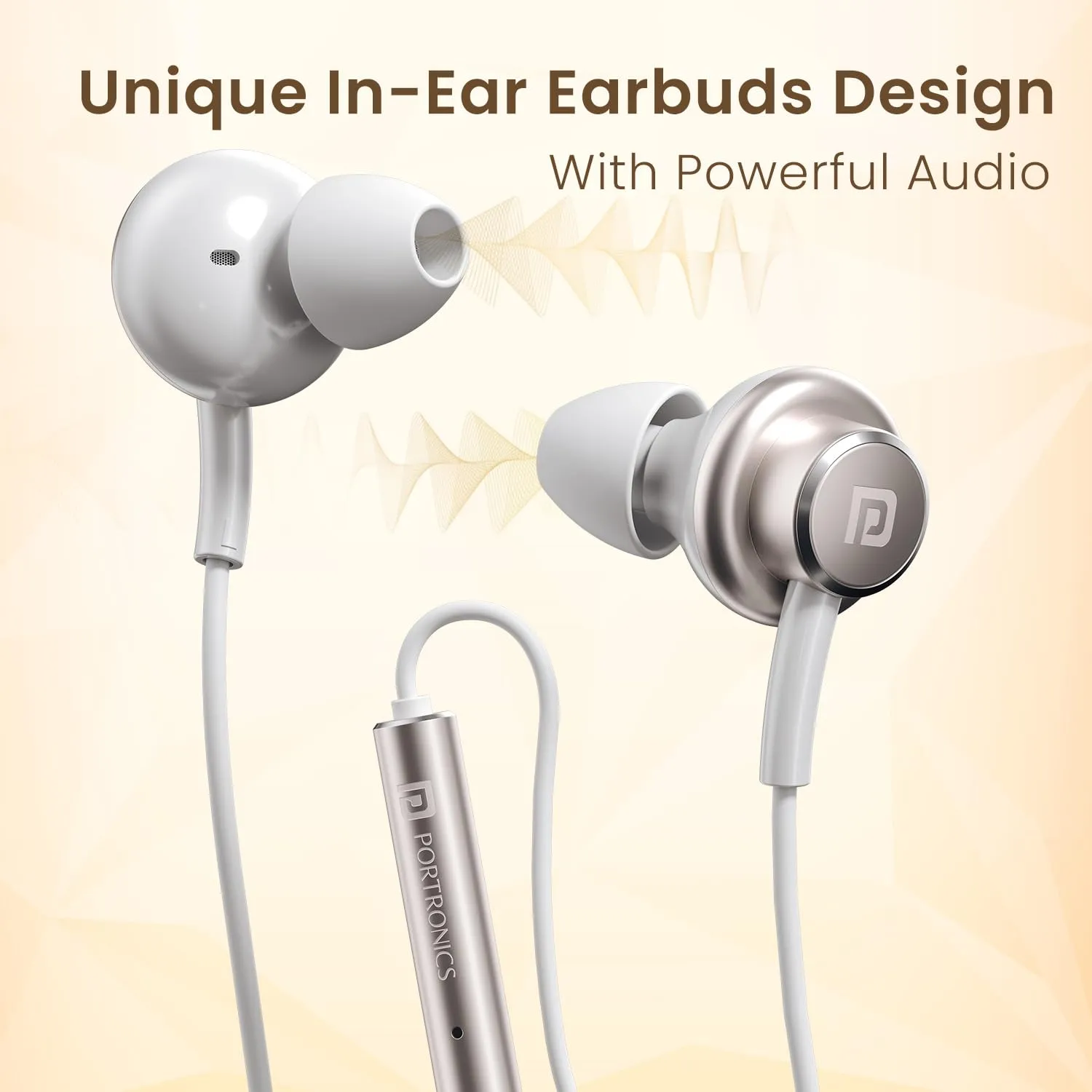 Portronics Conch Sigma C in Ear Type C Wired Earphones (White) overview 2