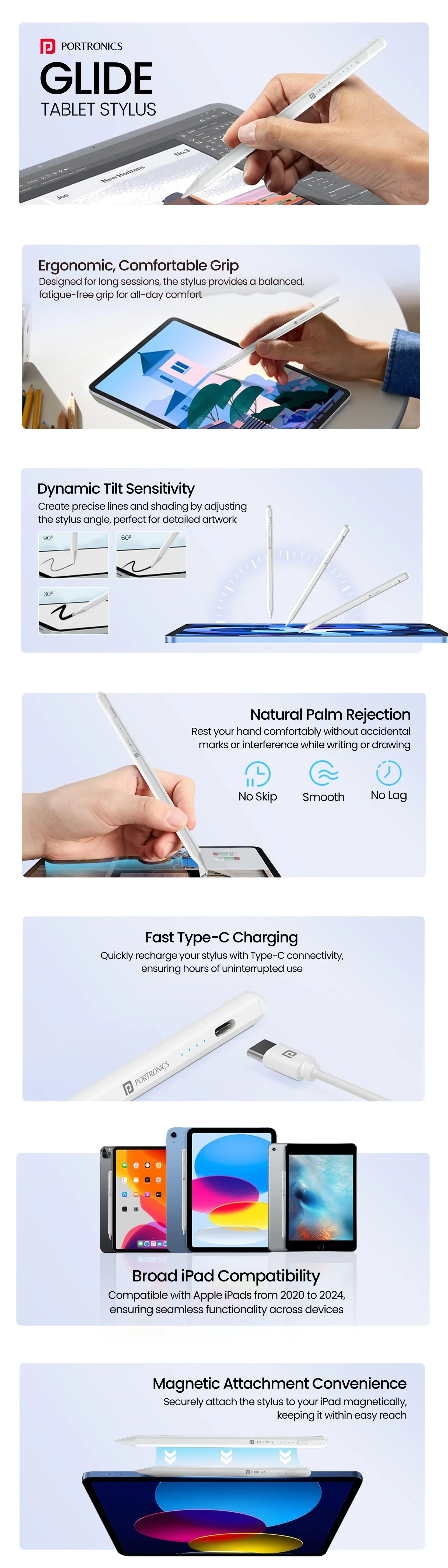 Portronics Glide Stylus Pencil for iPads overview 1
