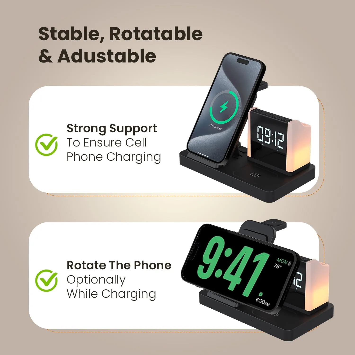 Portronics HexaCharge 6in1 15W Fast Magnetic Wireless Charging for iPhone (Black) overview 3
