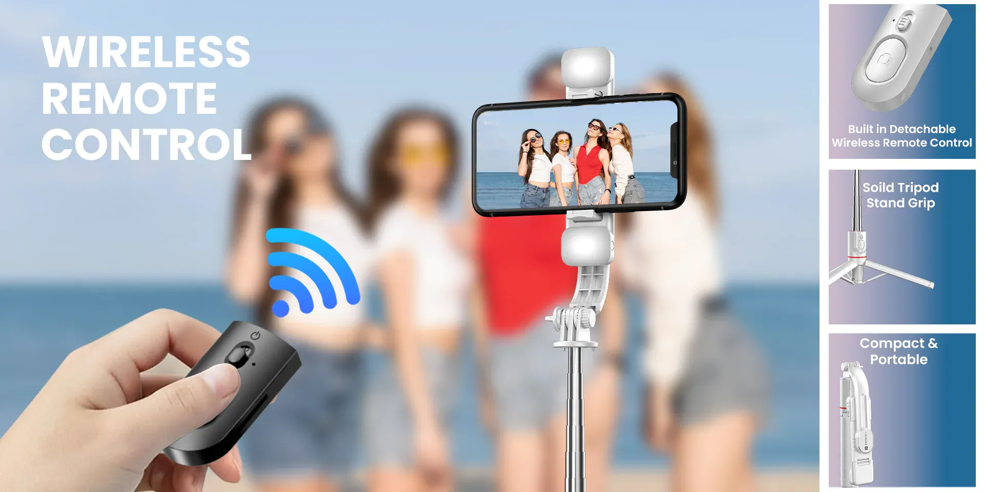 Portronics Lumistick - Smart Selfie Stick (Black) overview 2