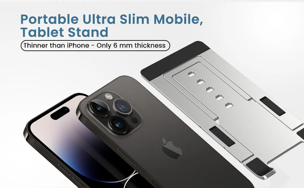 Portronics Modesk One Universal Mobile & Tablet Holder (Silver) overview 3