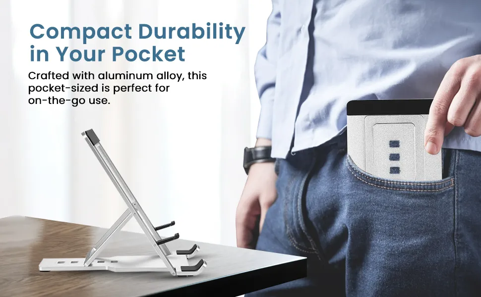 Portronics Modesk One Universal Mobile & Tablet Holder (Silver) overview 5