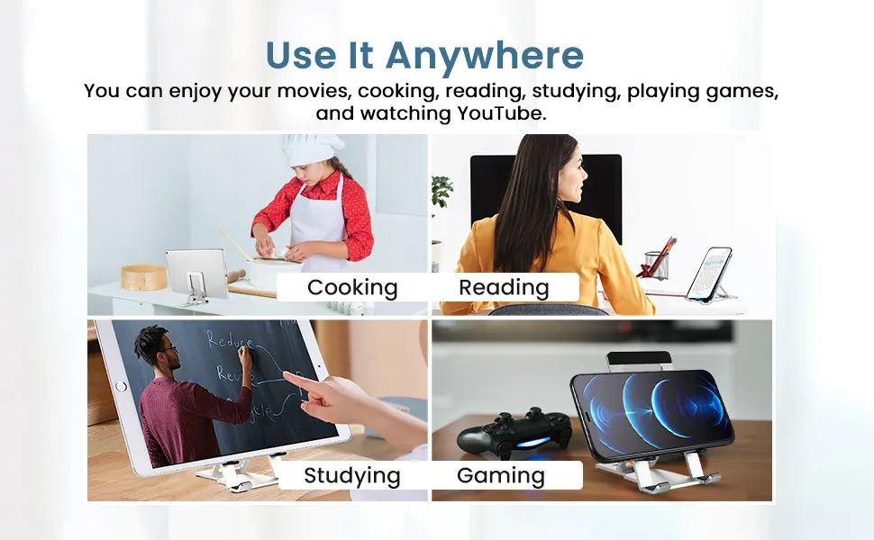 Portronics Modesk One Universal Mobile & Tablet Holder (Silver) overview 6