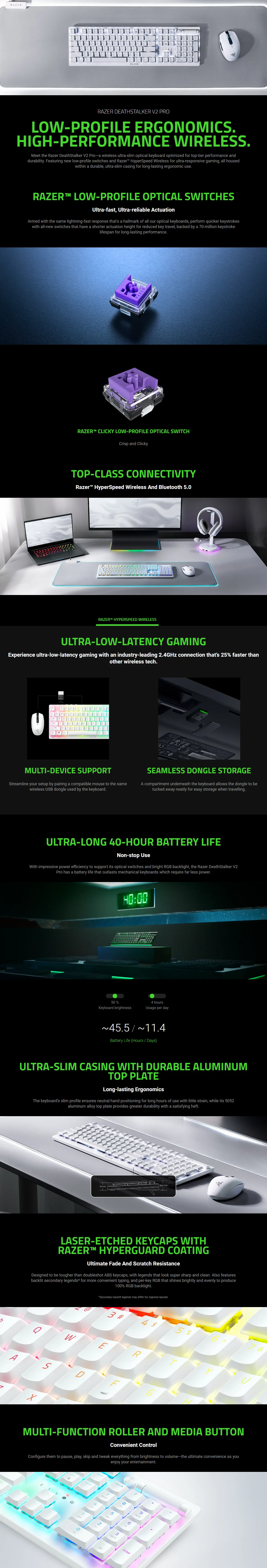 Razer DeathStalker V2 Pro (White) overview 1