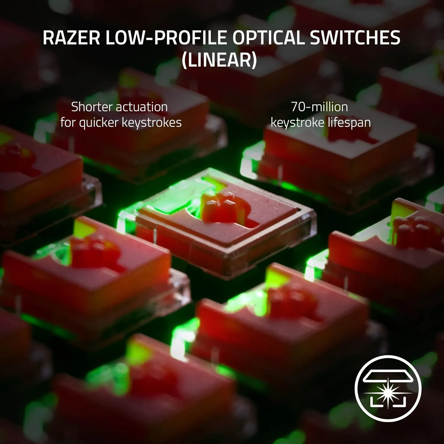 Razer DeathStalker V2 Pro Linear Red TKL RZ03-04373500-R3M1(White) overview 1