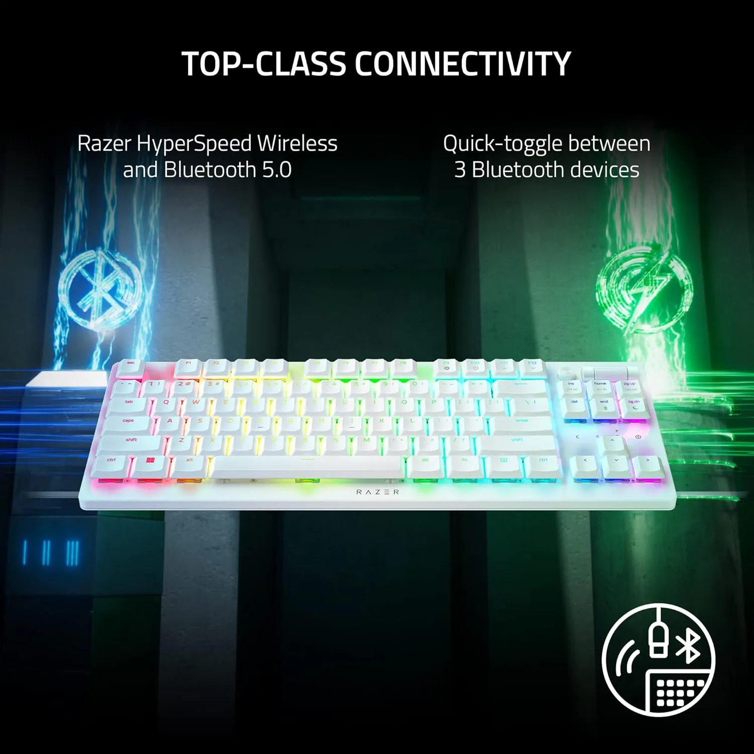 Razer DeathStalker V2 Pro Linear Red TKL RZ03-04373500-R3M1(White) overview 2