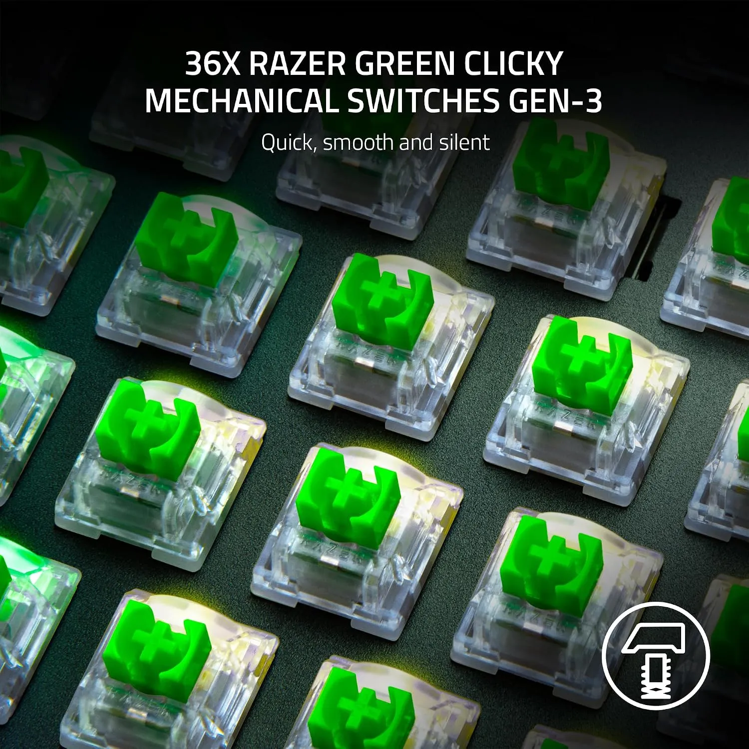 Razer Mechanical Green Clicky Tactile Switches (36 Pack) overview 1