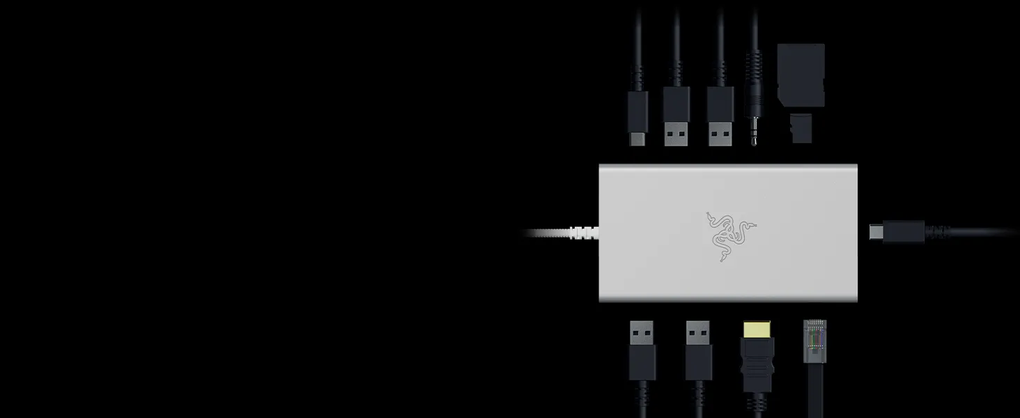 Razer USB-C Dock 11-Port Mercury Charging Device overview 1