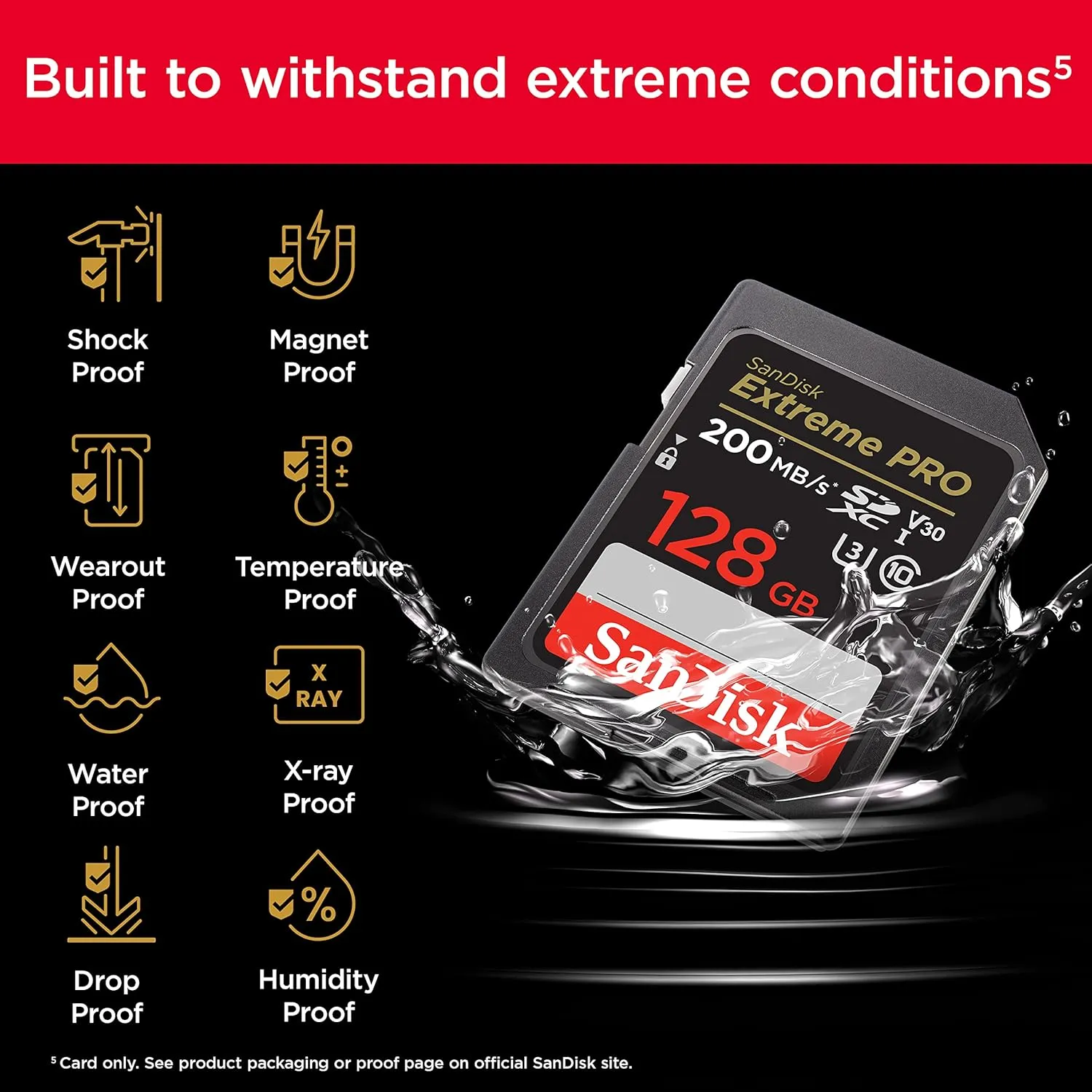 SanDisk 128GB Extreme Pro SDHC UHS-I/U3 V30 Class 10 Memory Card overview 7