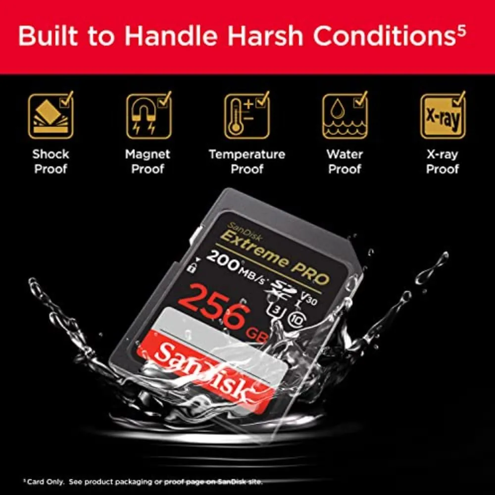 SanDisk 256GB Extreme Pro SDHC UHS-I/U3 V30 Class 10 Memory Card overview 7