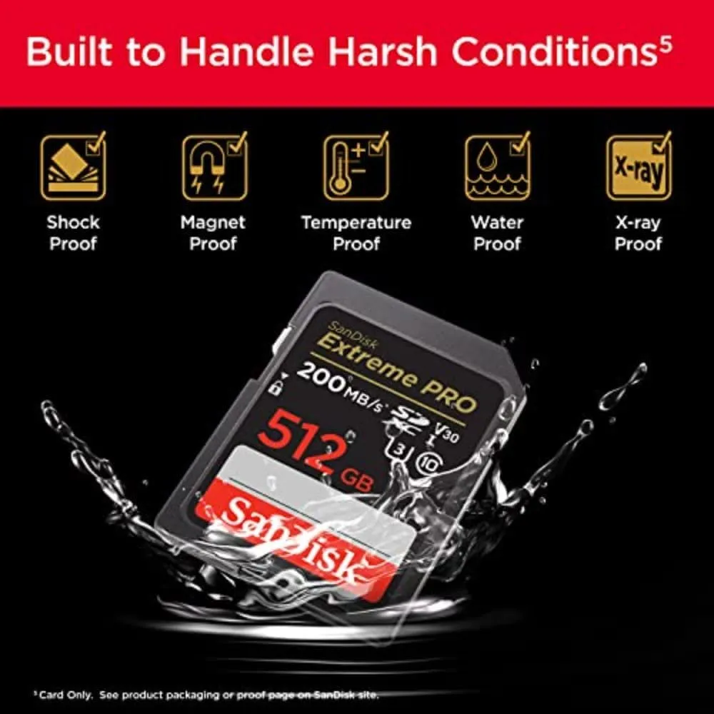 SanDisk 512GB Extreme Pro SDHC UHS-I/U3 V30 Class 10 Memory Card overview 7