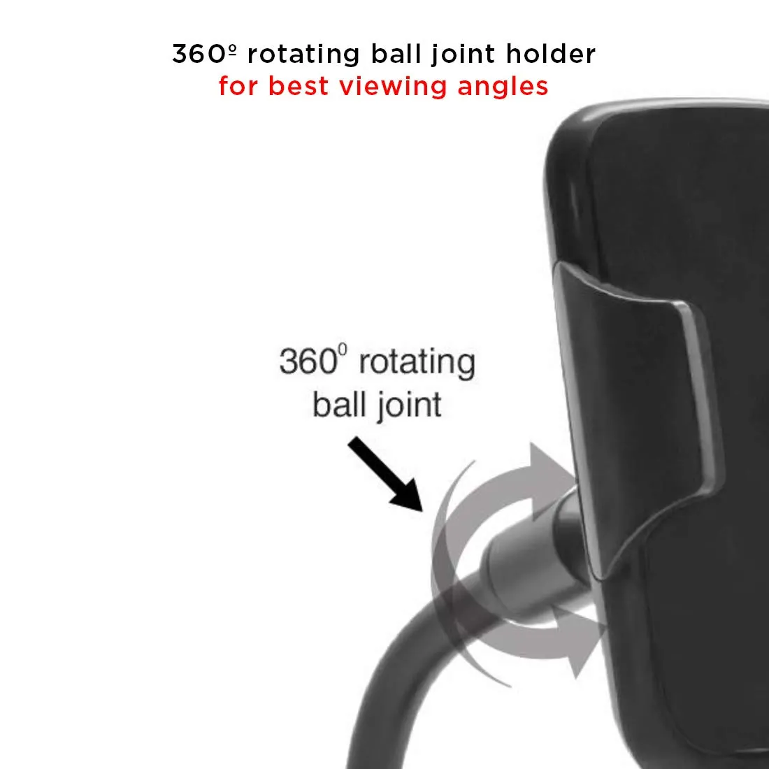 Stuffcool Captis Car Mount Holder for Smartphones | Size 50mm to 100mm Width | Mobile Phone Holder Stand (Black) overview 1