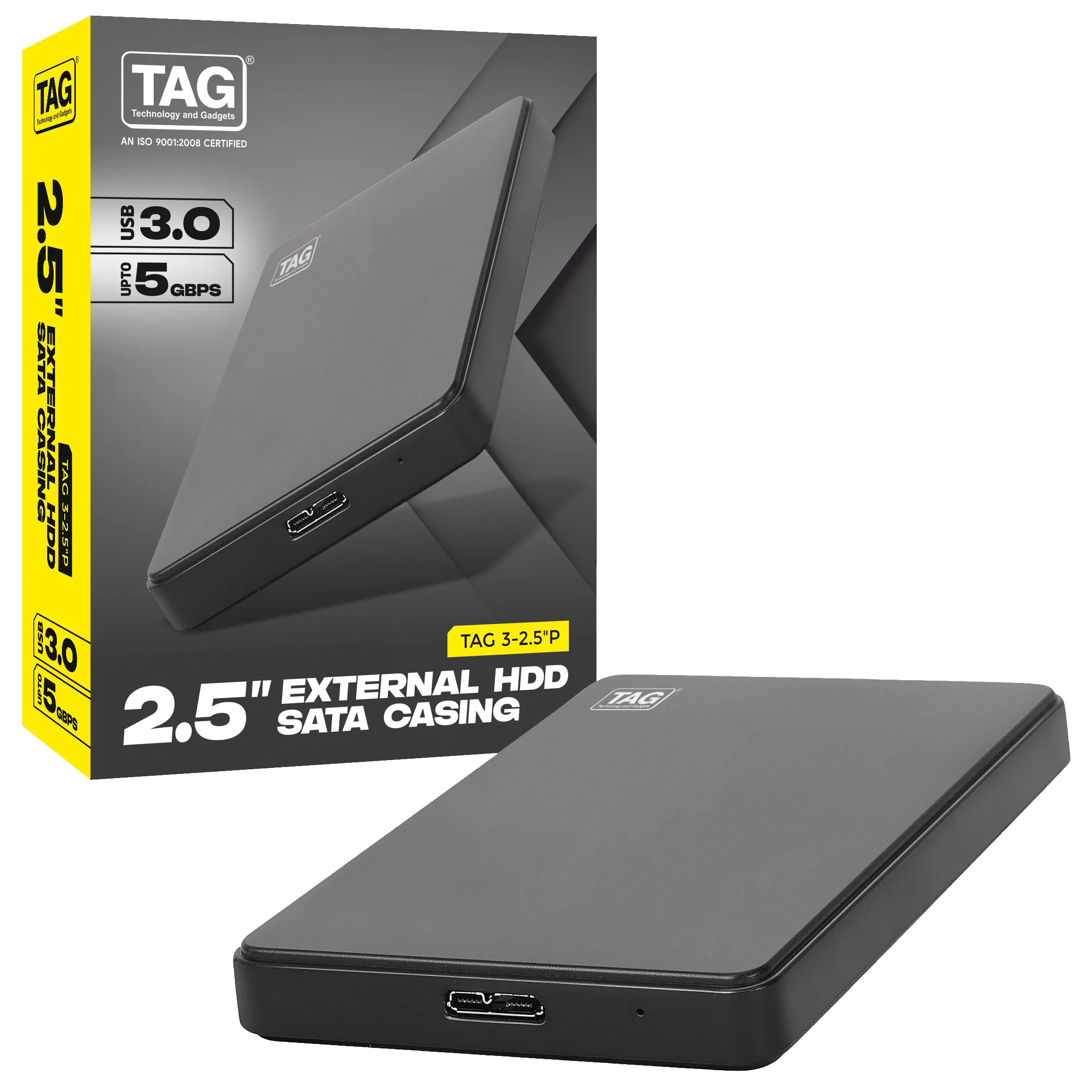 TAG 2.5 inch Sata Casing USB-3.0 Plastic Body overview 1