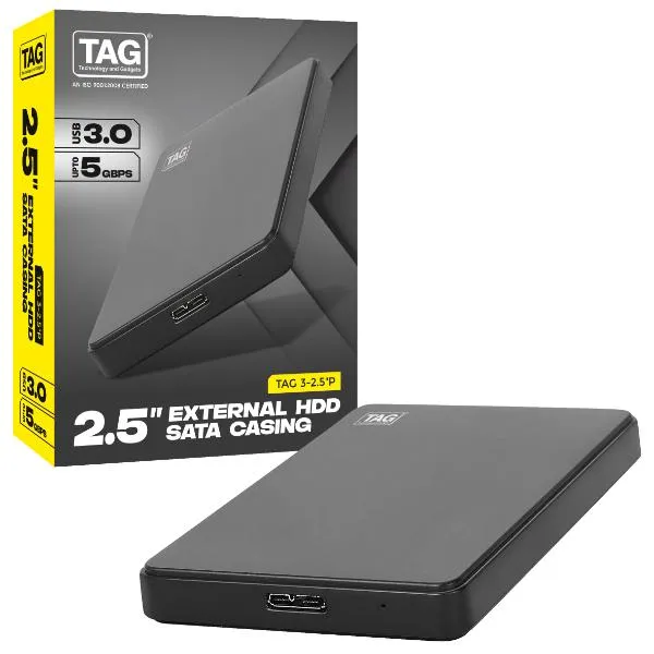 TAG 2.5 inch Sata Casing USB-3.0 Plastic Body