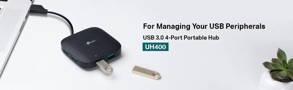 TP-Link UH400 USB 3.0 4-Port Portable Data Hub overview 1