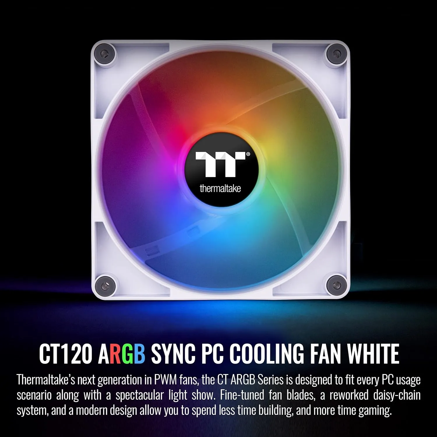 Thermaltake CT120 ARGB Sync White Cabinet Fan (Dual Pack) overview 2