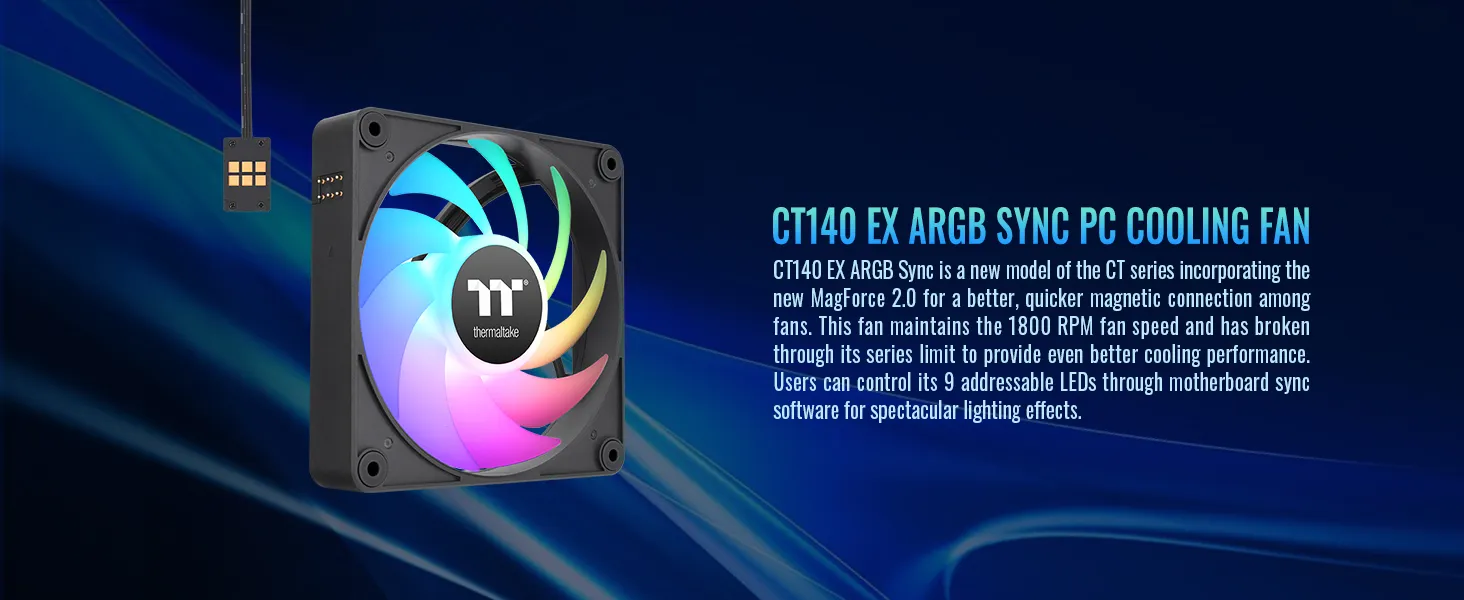 Thermaltake CT140 EX ARGB Sync PC Cooling Fan (3-Fan Pack) overview 3