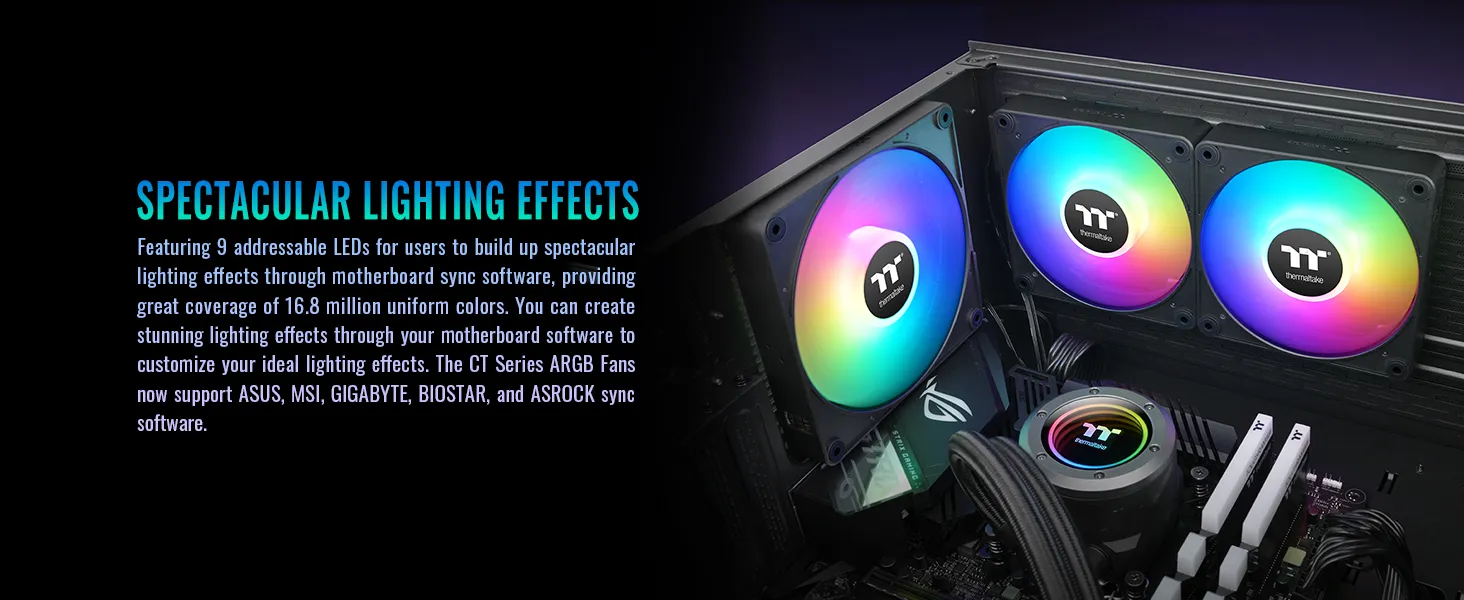 Thermaltake CT140 EX ARGB Sync PC Cooling Fan (3-Fan Pack) overview 9