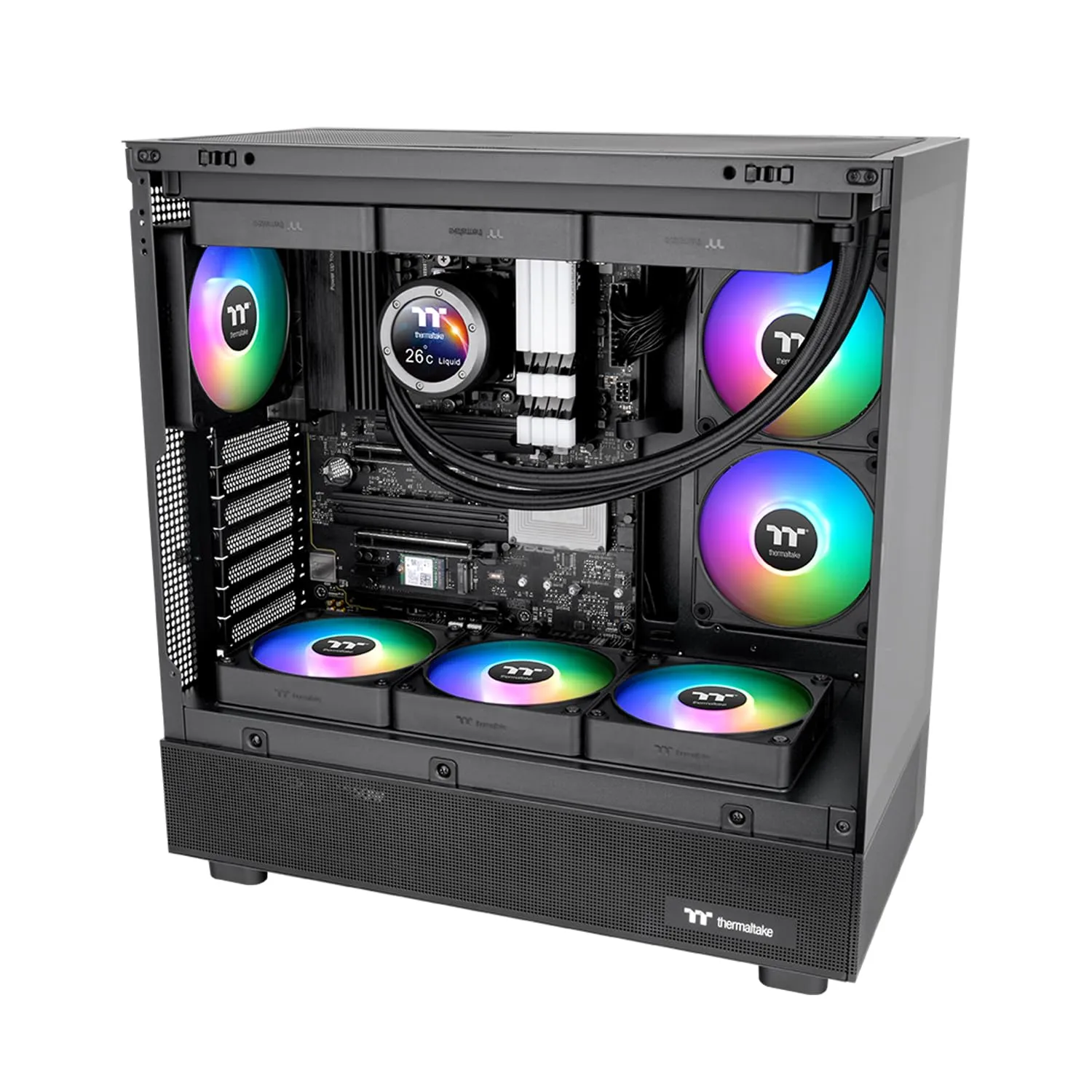 Thermaltake CT140 Reverse EX ARGB Sync 3 Pack White PC Case Fan (Black) overview 2
