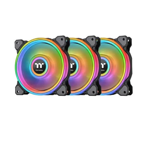 Thermaltake Riing Quad 14 RGB Radiator Fan TT Premium Edition 3 Fan Pack Black