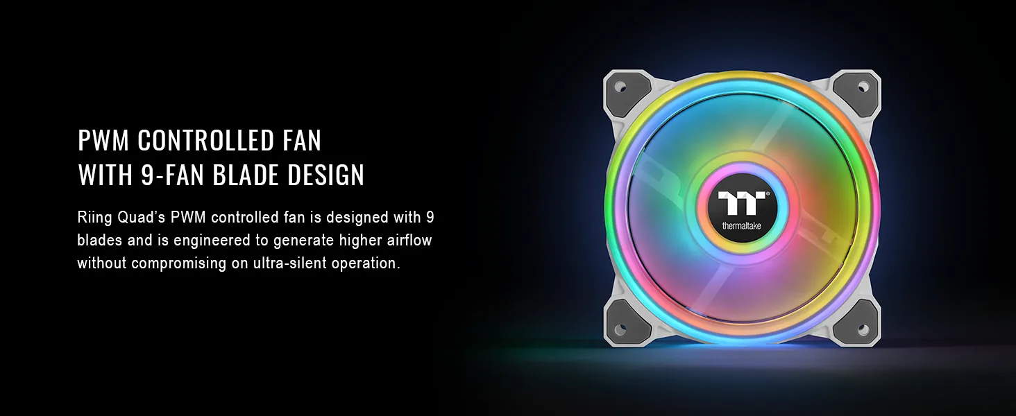 Thermaltake Riing Quad 14 RGB Radiator Fan TT Premium Edition 3 Pack – White overview 6