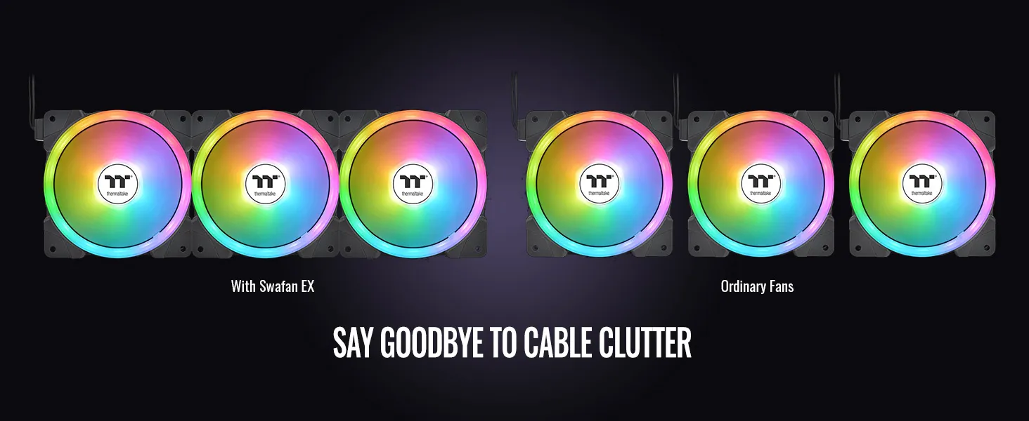 Thermaltake Swafan EX12 ARGB Sync Black Cabinet Fan (Triple Pack) overview 3