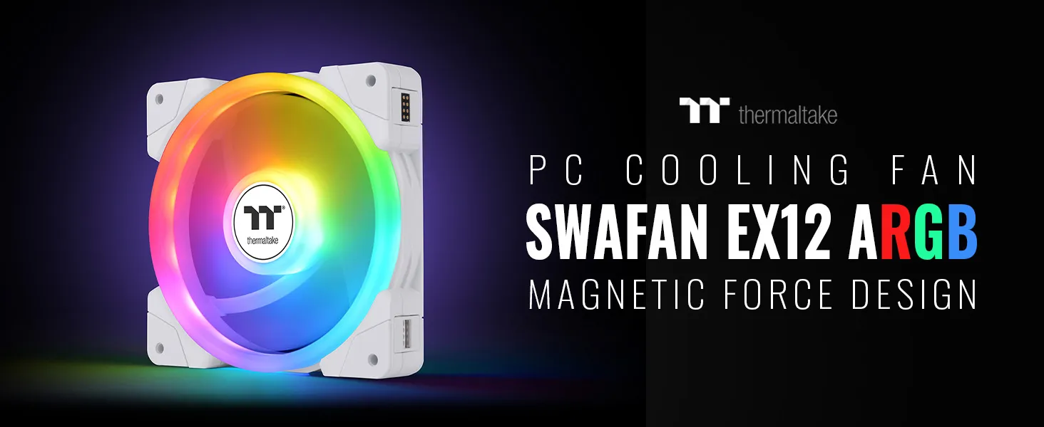 Thermaltake Swafan EX12 ARGB Sync White Cabinet Fan (Triple Pack) overview 1