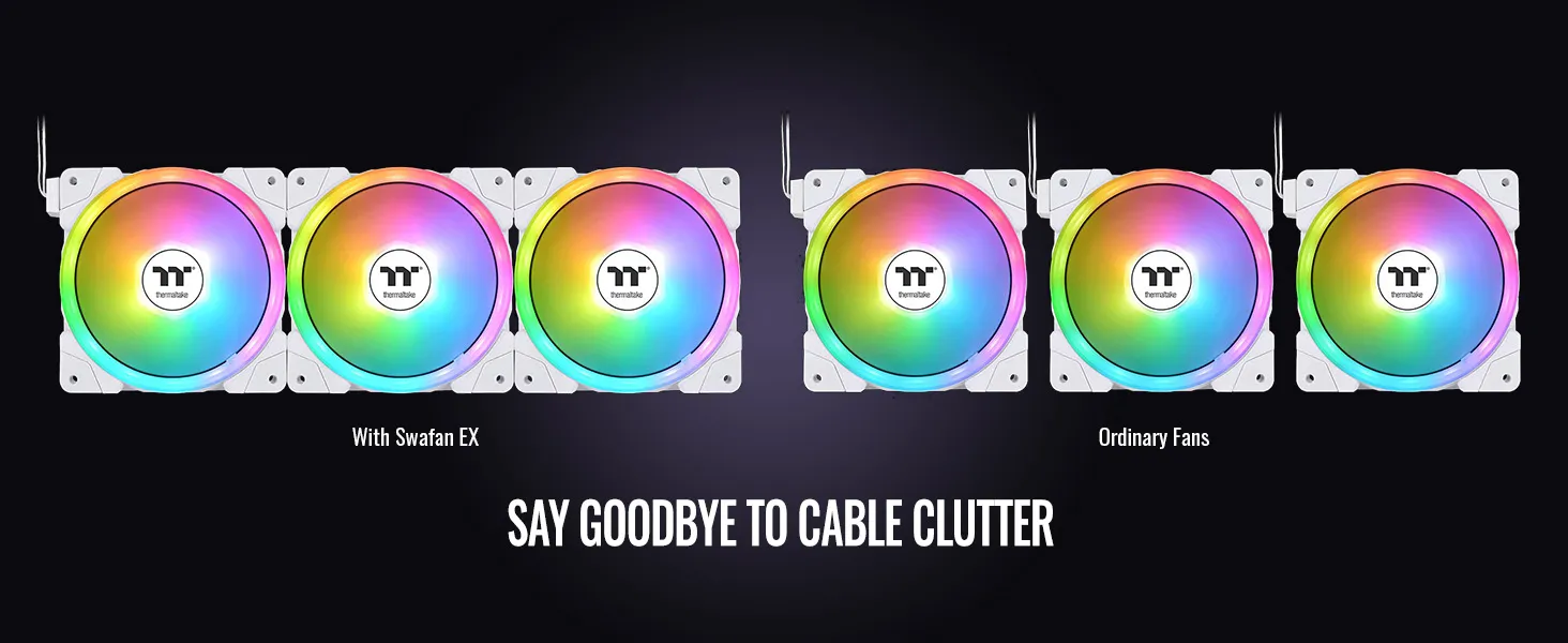 Thermaltake Swafan EX12 ARGB Sync White Cabinet Fan (Triple Pack) overview 3