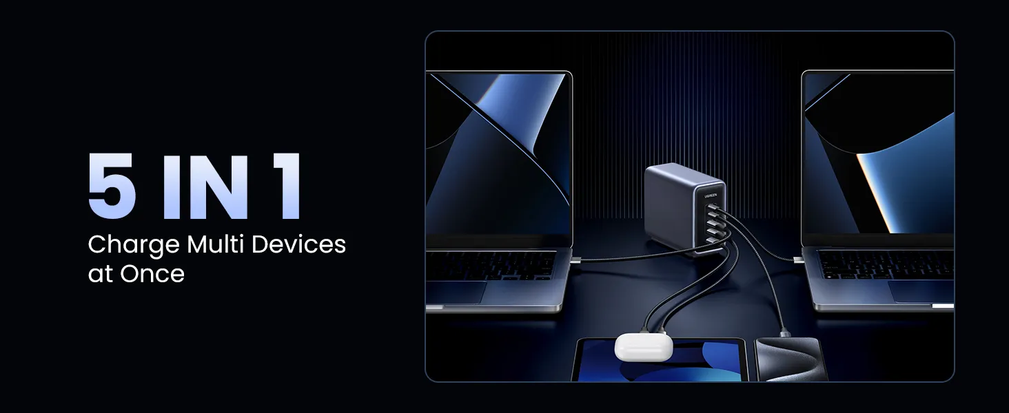 UGREEN CD333 Nexode 300W GaN USB C 5-Port Desktop Charging Station overview 3