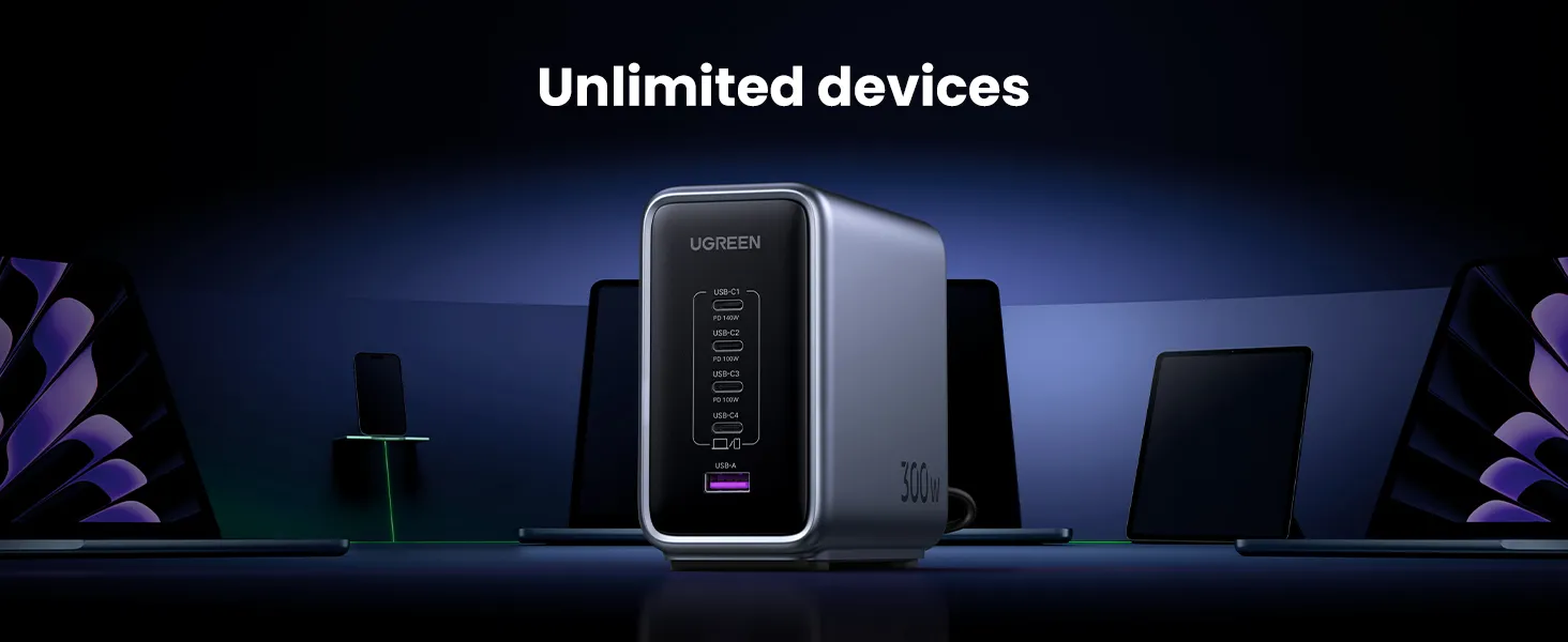 UGREEN CD333 Nexode 300W GaN USB C 5-Port Desktop Charging Station overview 8