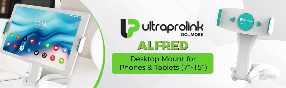 ULTRAPROLINK Alfred Desk Mount for Phones & Tablets - White overview 1