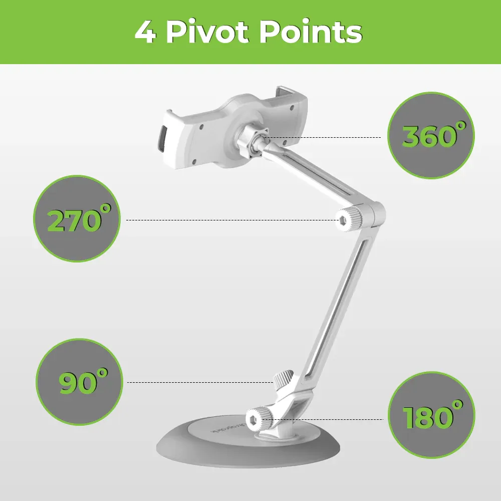 ULTRAPROLINK Jeeves Universal Table Top Mount - White overview 3