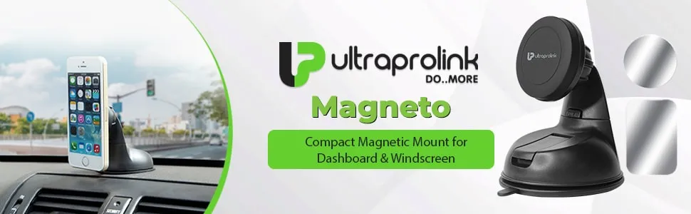 ULTRAPROLINK Magneto Compact Magnetic Mount for Dashboard & Windscreen - Black overview 1