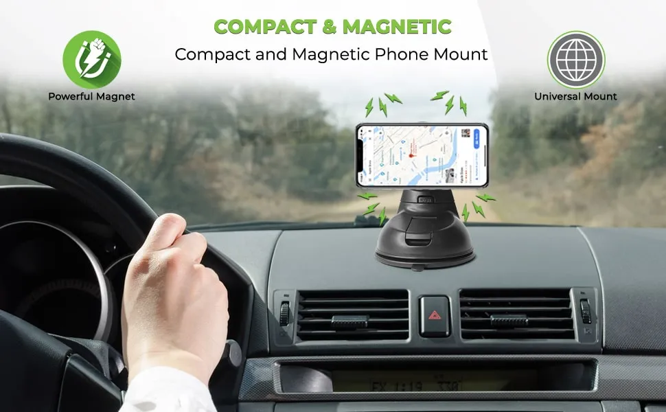 ULTRAPROLINK Magneto Compact Magnetic Mount for Dashboard & Windscreen - Black overview 6