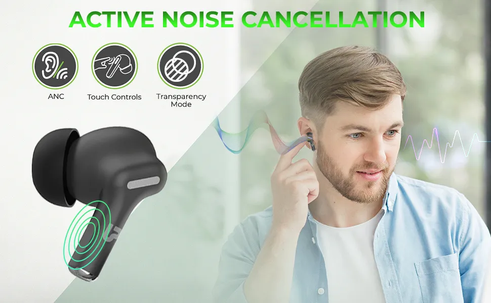 ULTRAPROLINK Swag ANC True Wireless Earphones - Black overview 3