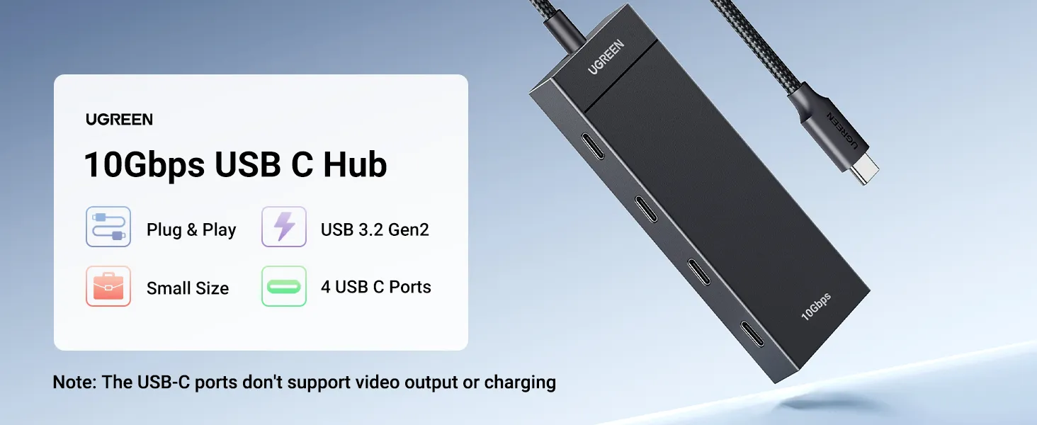 Ugreen CM806 4-Port USB 3.2 Gen 2 Hub (35584) overview 1