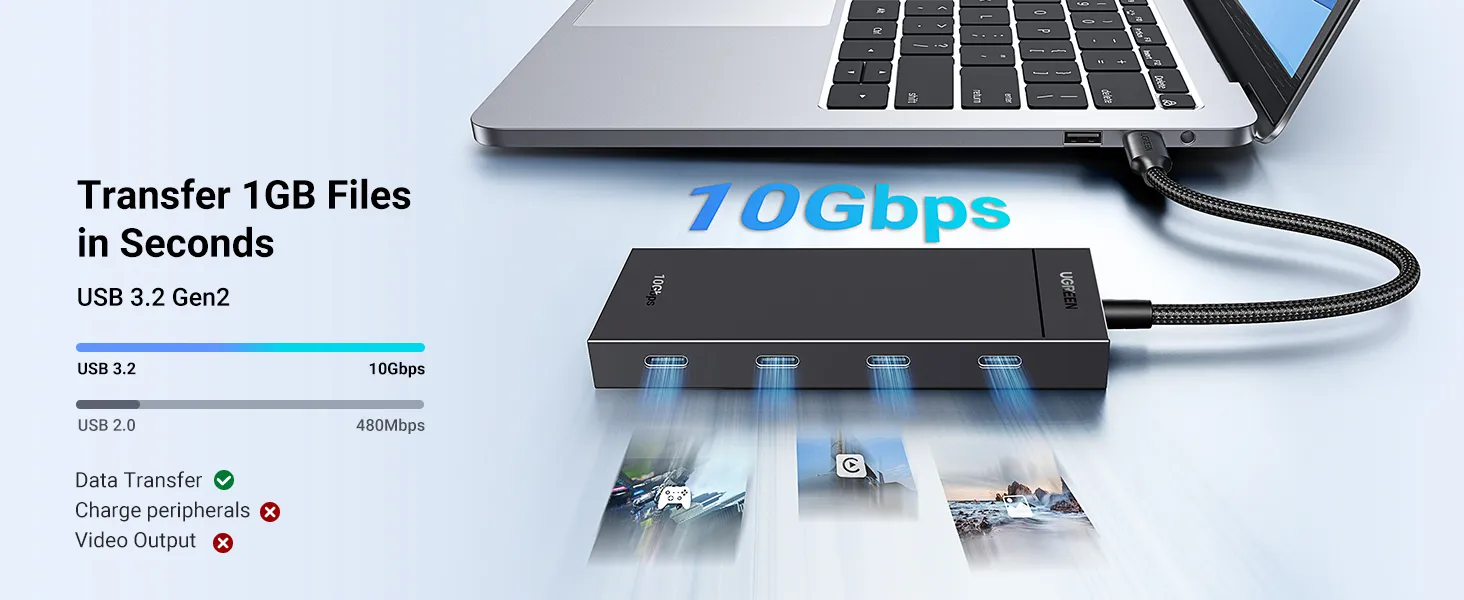 Ugreen CM806 4-Port USB 3.2 Gen 2 Hub (35584) overview 2