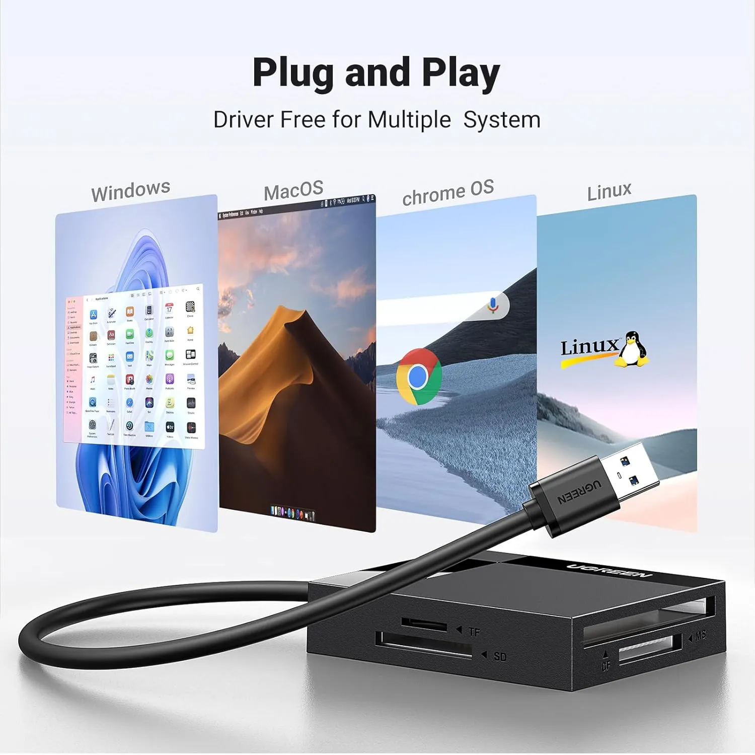 Ugreen CR125 USB 3.0 All-in-One Card Reader 50cm (30333) overview 5