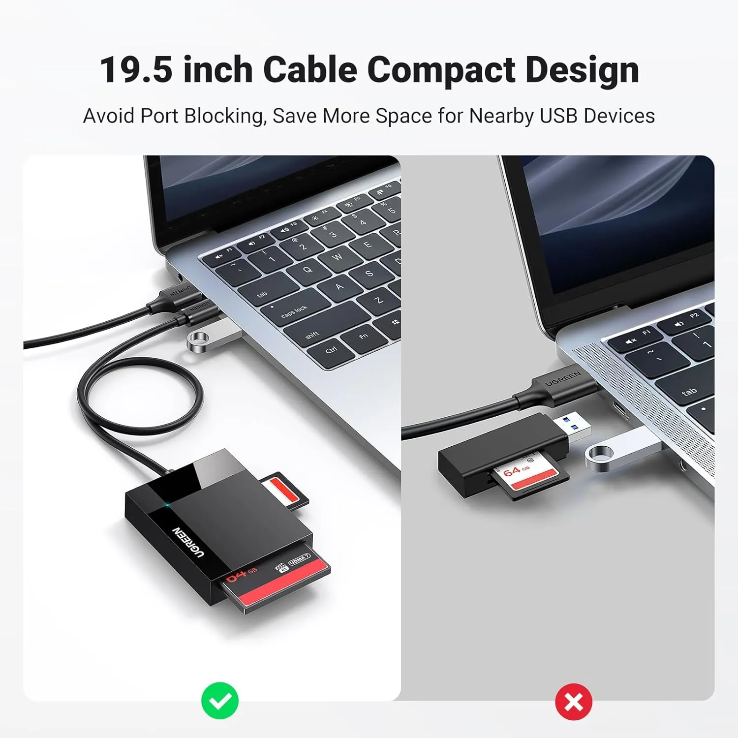 Ugreen CR125 USB 3.0 All-in-One Card Reader 50cm (30333) overview 6