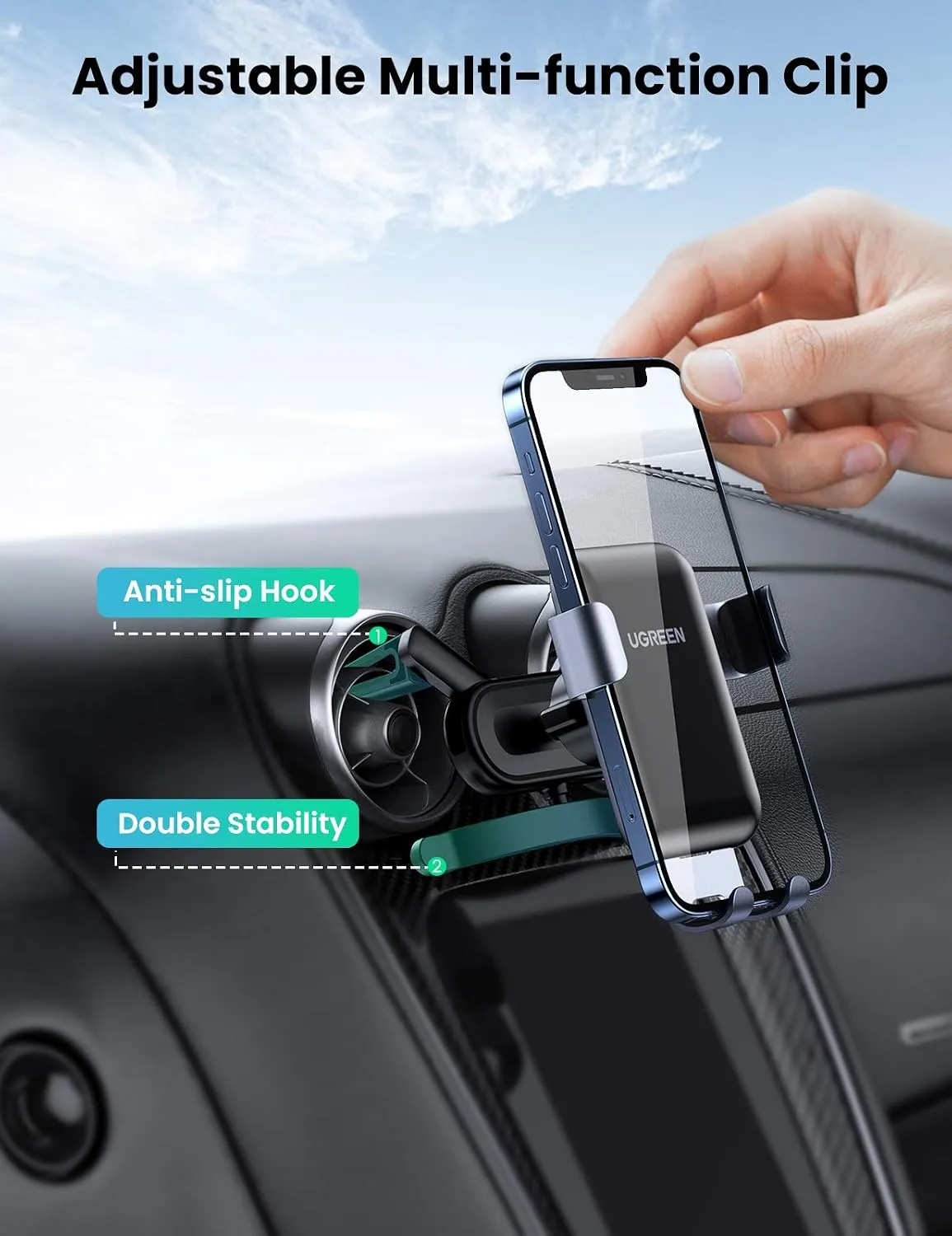 Ugreen LP274 Gravity Phone Holder For Round Air Vent (30401) overview 2